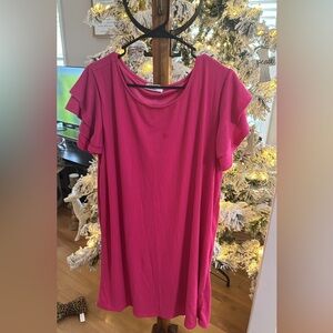 Zenana hot pink shift dress